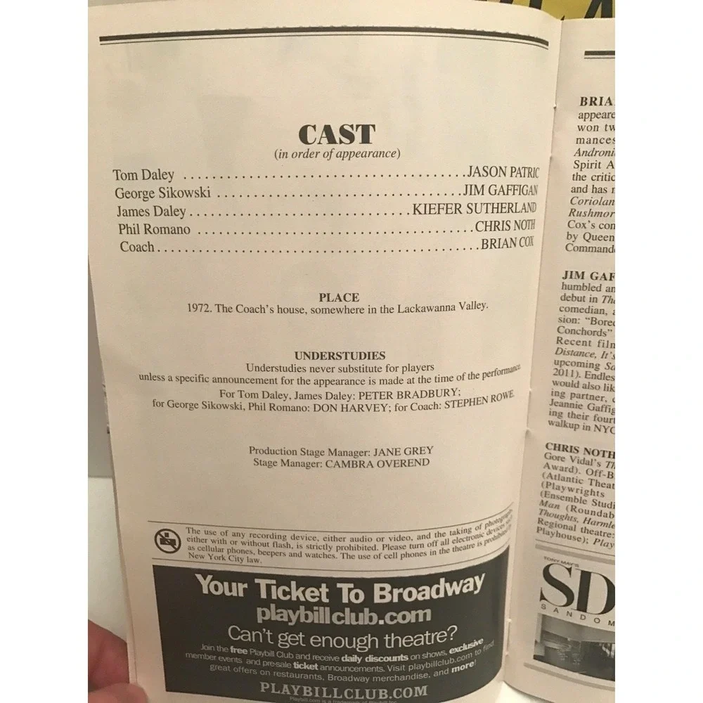 Playbill That Championship Season Kiefer Sutherland Jim Gaffigan Jason Patri A30